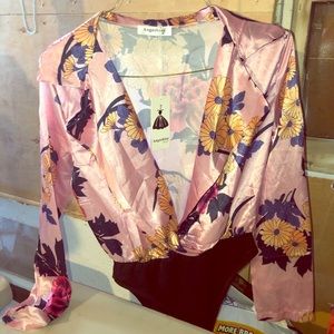 Beautiful pink blouse/bodysuit